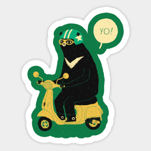 scooter bear(red) Sticker